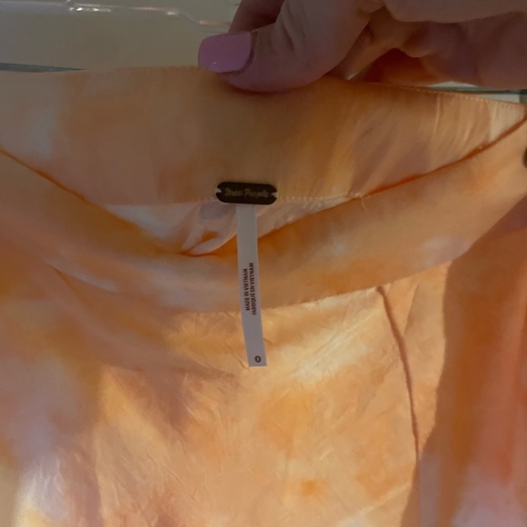 Free People NWT Womens Skirt Martine Flirt Orange Tie Dye Mini Size 0 Summer - Picture 7 of 8